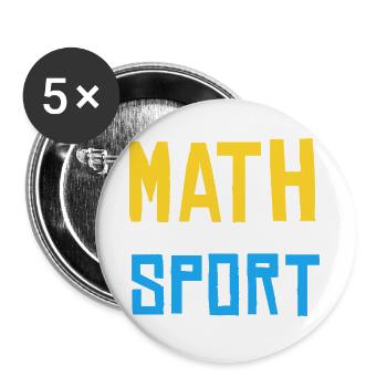 Mathe ist kein Zuschauen-Sport - Buttons groß 56 mm (5er Pack) - Weiß - Vorne