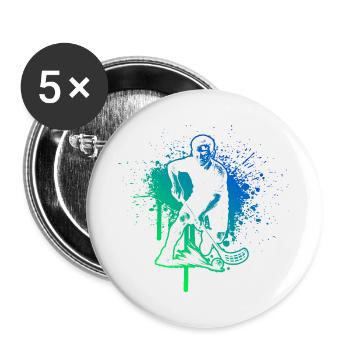 Motif floorball pour de véritables amoureux - Lot de 5 grands badges (56 mm) - blanc - Devant