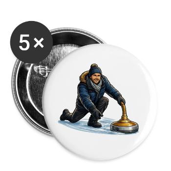 Wintercurling Kraft - Buttons groß 56 mm (5er Pack) - Weiß - Vorne