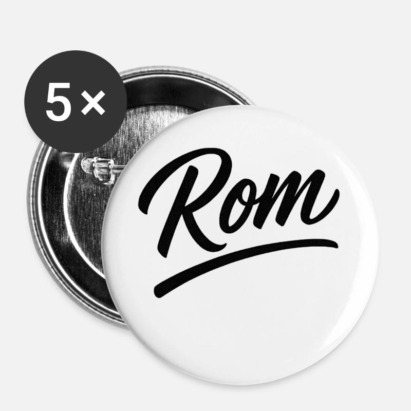 Rom Script Lettering Subline - Buttons large 2.2''/56 mm (5-pack) - white
