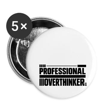 Introvertiert professional Overthinker - Buttons groß 56 mm (5er Pack) - Weiß - Vorne