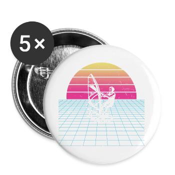 Statement for all windsurfers - Buttons large 2.2''/56 mm (5-pack) - white - Front
