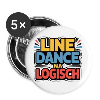 Line Dance Logisch - Buttons groß 56 mm (5er Pack) - Weiß - Vorne