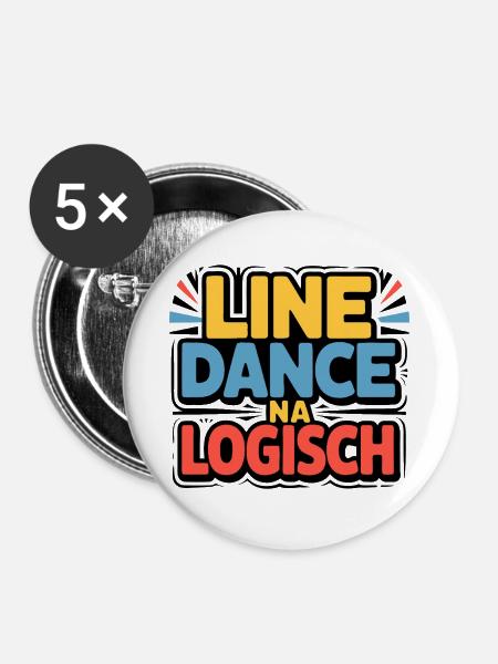 Line Dance Logisch - Buttons groß 56 mm (5er Pack) - Weiß