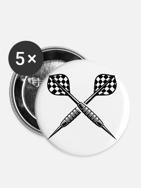 Wurfpfeil Darts Dartpfeil - Buttons groß 56 mm (5er Pack) - Weiß