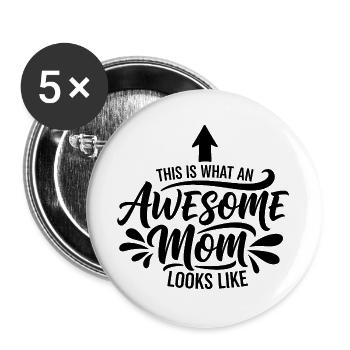 So Sieht Eine Tolle Mutter Aus Mama Geschenk - Buttons groß 56 mm (5er Pack) - Weiß - Vorne