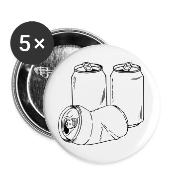 Can as a motif for sayings and beer fans - Buttons large 2.2''/56 mm (5-pack) - white - Front