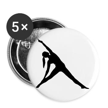 Exercice d’étirement en gymnastique - Lot de 5 grands badges (56 mm) - blanc - Devant