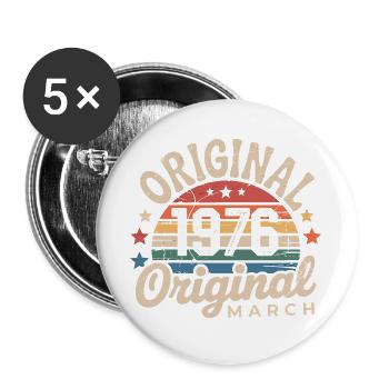 Anniversaire Mars 1976 Édition Limitée Retro March - Lot de 5 grands badges (56 mm) - blanc - Devant