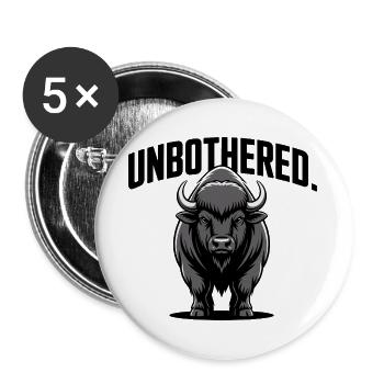 Ungestörtes Stier-Emblem - Buttons groß 56 mm (5er Pack) - Weiß - Vorne