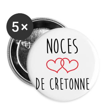 Cretonne wedding 19 years of love - Buttons large 2.2''/56 mm (5-pack) - white - Front