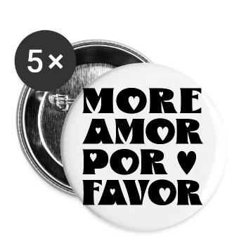 More Amor por favor - Buttons large 2.2''/56 mm (5-pack) - white - Front