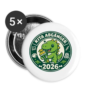 Kita Absolvent 2026 Kinder Lustig - Lot de 5 grands badges (56 mm) - blanc - Devant