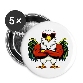 Adler Fitness - Lot de 5 grands badges (56 mm) - blanc - Devant