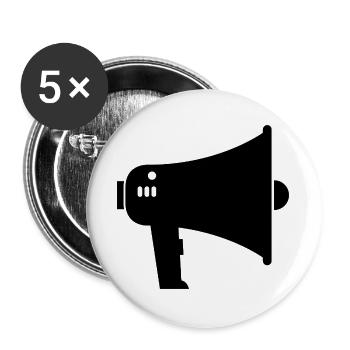 megaphone - Buttons large 2.2''/56 mm (5-pack) - white - Front