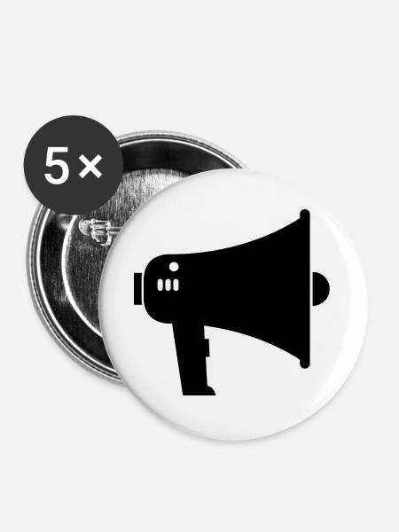 Megafon - Buttons groß 56 mm (5er Pack) - Weiß