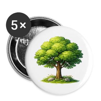 Tree in the sunlight - Buttons large 2.2''/56 mm (5-pack) - white - Front