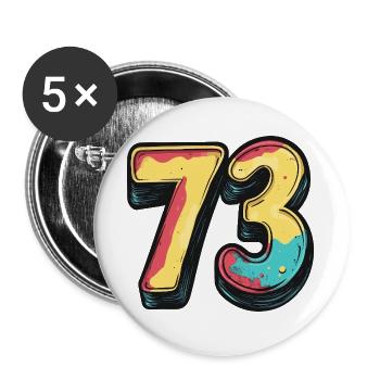 73 Number Colorful - Buttons large 2.2''/56 mm (5-pack) - white - Front