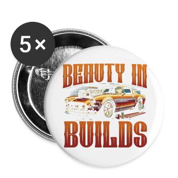 Auto Restauration Beauty In Builds - Buttons large 2.2''/56 mm (5-pack) - white - Front