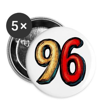 96 Number Colorful - Buttons large 2.2''/56 mm (5-pack) - white - Front