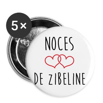 Sable's Wedding 54 years of marriage - Buttons large 2.2''/56 mm (5-pack) - white - Front