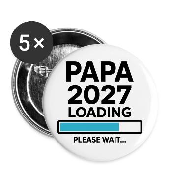 Daddy-to-be 2027 Loading - Buttons large 2.2''/56 mm (5-pack) - white - Front