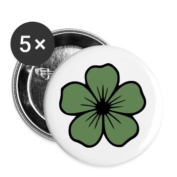 Hibiscus Flower Green Flower Hibiscus Hawaiian Blossom - Buttons large 2.2''/56 mm (5-pack) - white - Front
