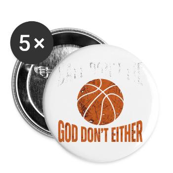 Ball Dont Lie God Dont Either Christlicher - Buttons groß 56 mm (5er Pack) - Weiß - Vorne