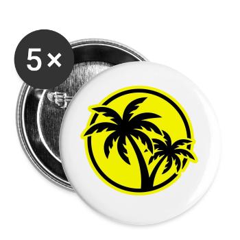 Palm Tree Symbol Beach - Buttons large 2.2''/56 mm (5-pack) - white - Front