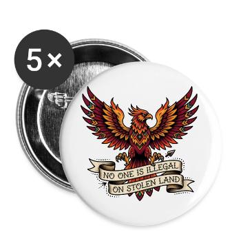 Personne n’est illégal sur des terres volées - Lot de 5 grands badges (56 mm) - blanc - Devant