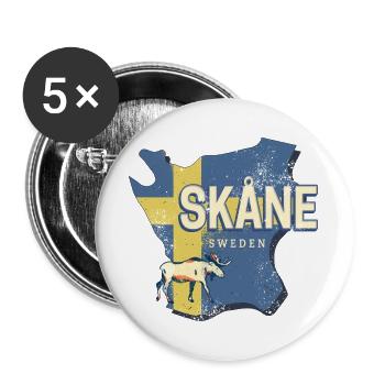 Skane Sweden Province Map Vintage Souvenir - Buttons large 2.2''/56 mm (5-pack) - white - Front