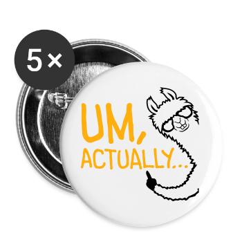 Llama Alpaca To Actually Funny Nerd Smartass - Buttons large 2.2''/56 mm (5-pack) - white - Front