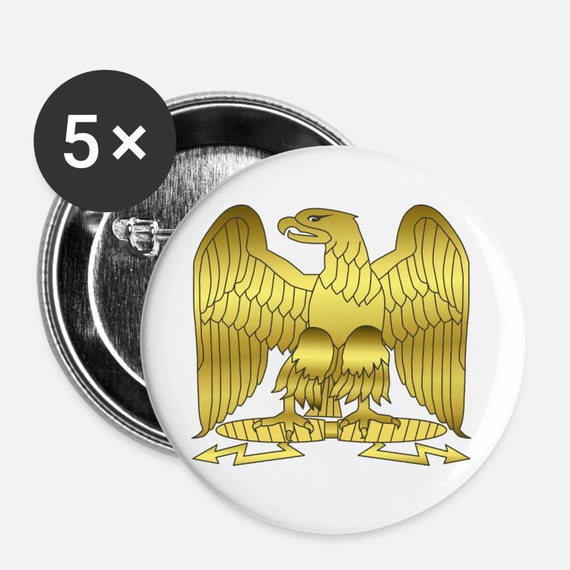 Napoleon Golden Imperial Eagle Crest - Buttons large 2.2''/56 mm (5-pack) - white