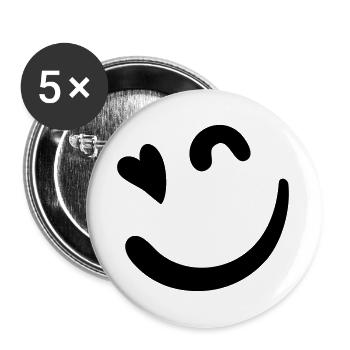 Logo Beacon – Rose néon - Lot de 5 grands badges (56 mm) - blanc - Devant