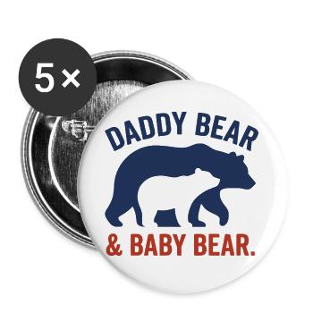 Vatertag Shirt, Geschenkidee für papa, Hoodie - Buttons groß 56 mm (5er Pack) - Weiß - Vorne