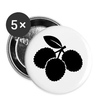 Lychee Silhouette – Exotic Fruit Design - Buttons large 2.2''/56 mm (5-pack) - white - Front