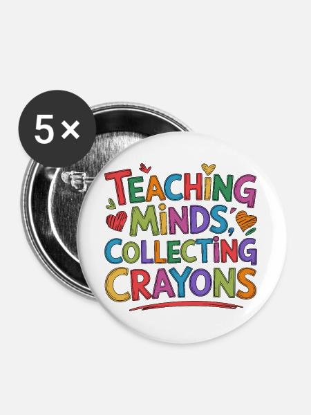 Elementary Teacher Teaching Minds Primary Teacher - Buttons groß 56 mm (5er Pack) - Weiß