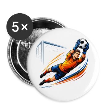 Gardien de but Maillot de gardien de football sauve Soccer - Lot de 5 grands badges (56 mm) - blanc - Devant