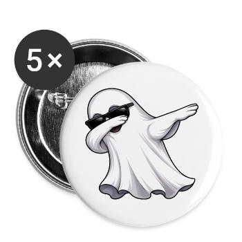 Dabbing Geist - Buttons groß 56 mm (5er Pack) - Weiß - Vorne