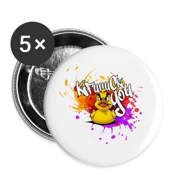 Graffiti Duck: An Explosion of Colors - Buttons large 2.2''/56 mm (5-pack) - white - Front