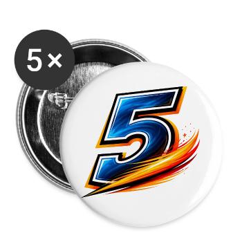 Number 5 Football Shirt Team Player Sport - Buttons large 2.2''/56 mm (5-pack) - white - Front