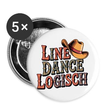Line Dance Logisch - Buttons groß 56 mm (5er Pack) - Weiß - Vorne