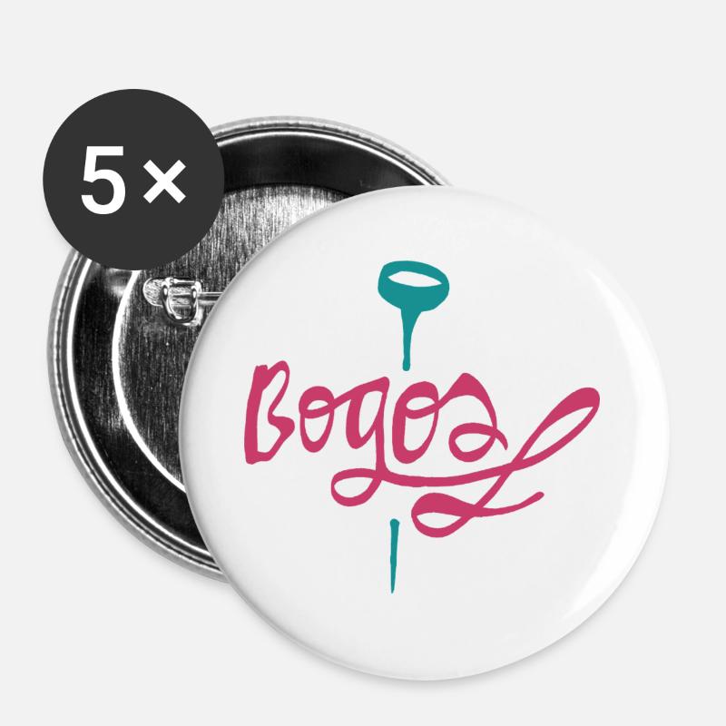 Bogos - Buttons large 2.2''/56 mm (5-pack) - white