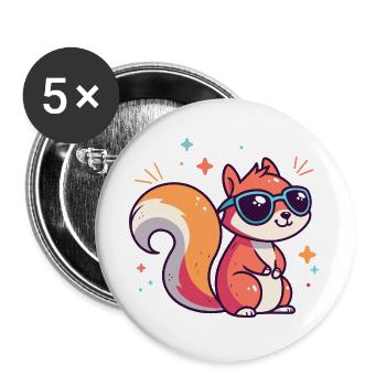Chic Squirrel Sunglasses - Buttons large 2.2''/56 mm (5-pack) - white - Front