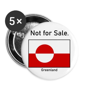 Not for Sale - Greenland Grönland Flagge Flag - Buttons groß 56 mm (5er Pack) - Weiß - Vorne