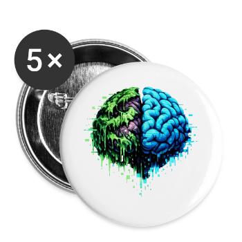Ton cerveau est au bout du rouleau - Lot de 5 grands badges (56 mm) - blanc - Devant