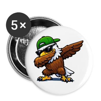 Dabbing Eagle - Buttons large 2.2''/56 mm (5-pack) - white - Front