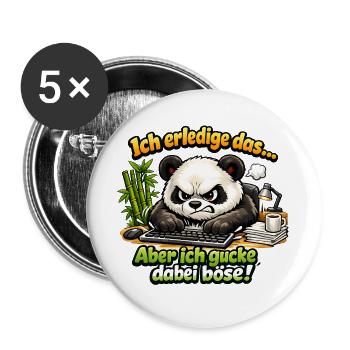 Ich mach das aber ich gucke dabei böse panda - Buttons groß 56 mm (5er Pack) - Weiß - Vorne