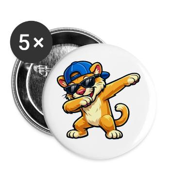 Cougar en train de dabber - Lot de 5 grands badges (56 mm) - blanc - Devant