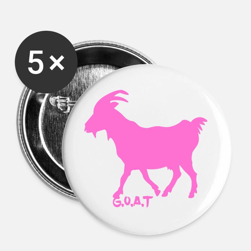 Goat pink G.O.A.T. - Buttons large 2.2''/56 mm (5-pack) - white